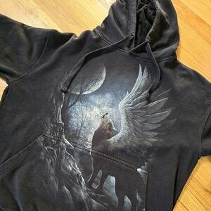 Spiral Direct Double Sided Winged Wolf Hoodie